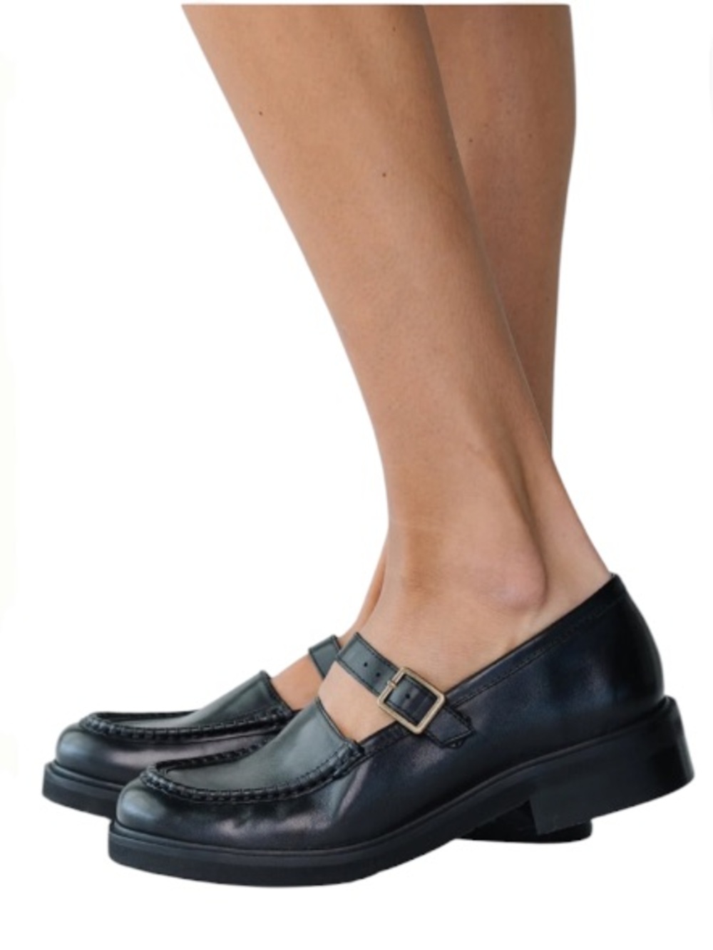 Seychelles Womans Honeybunch Loafer Black V Leather Platform Maryjane Shoe 6